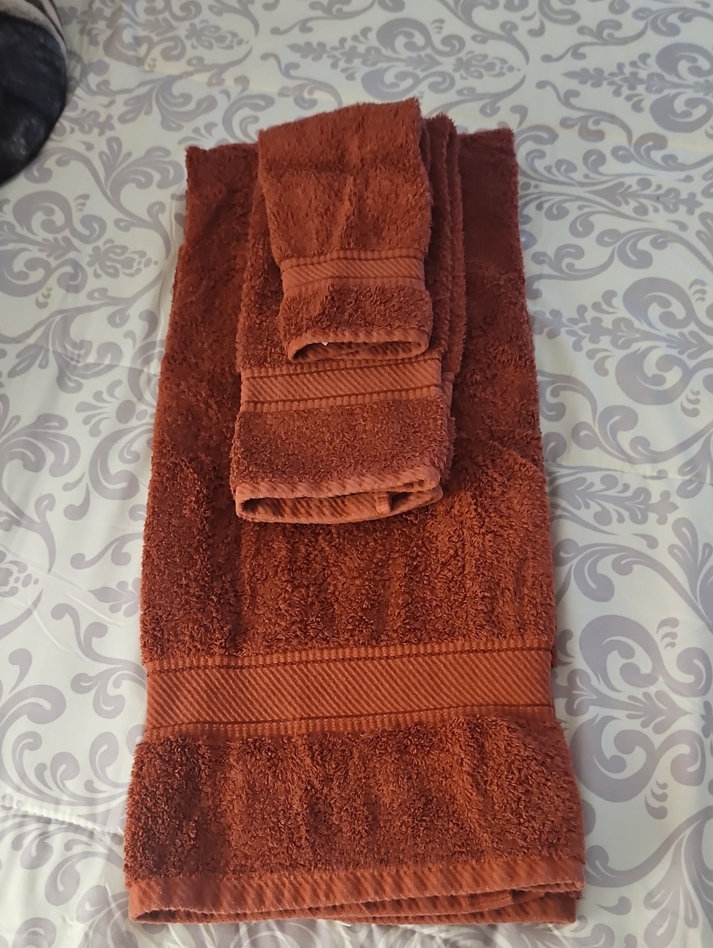Towel set by Spring made  3 piece Rust Egyptian cotton. In excellent con…